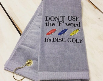 Disc Golf Towel, Personalized Disc Golf Towel, Embroidered Golf Towel, Monogrammed Golf Towel, Personalized Golf Towel, Golf Gift