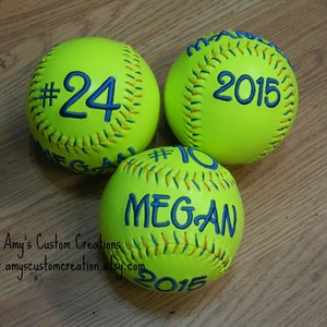 Custom Embroidered Softball, Softballs, Custom Softball, Softball, Custom Embroidered Baseball, Embroidered Baseballs, Baseball, Softball