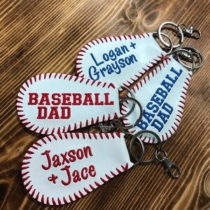 Baseball Mom, Baseball Dad, Baseball Schlüsselanhänger, Baseball Schlüsselanhänger, Schlüsselanhänger, Schlüsselanhänger, Leder Schlüsselanhänger