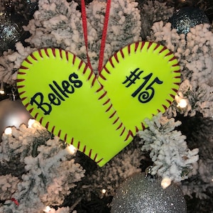 Softball Christmas Ornament, Christmas Ornament, Softball Ornament, Team Christmas Gift, Softball, Baseball, Ornament, Baseball Ornament