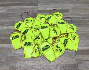 Ornamento di Natale di softball, ornamento di Natale, ornamento di softball, regalo di Natale della squadra, softball, baseball, ornamento, ornamento di baseball