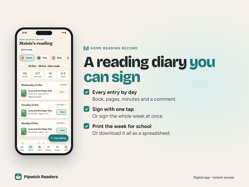 Eyfs Reading Log Kids Reading Log App, Reading Tracker for Kids, Reading Minutes Log ...