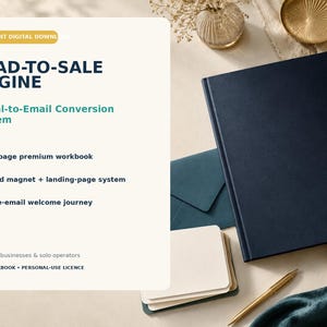 Lead Generation Workbook | Lead Magnet, Landing Page and 5-Email Welcome Sequence | Digital Marketing PDF