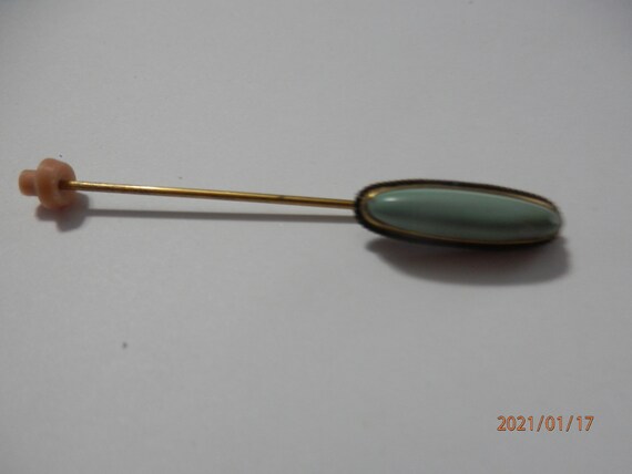 Vintage pin jade jewelry - image 3