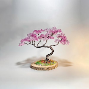Copper Wire Bonsai, Mixed-Metals Twisted Sculpture | Aluminum Trunk, Pine Wood Base | 19x25x10 Cm