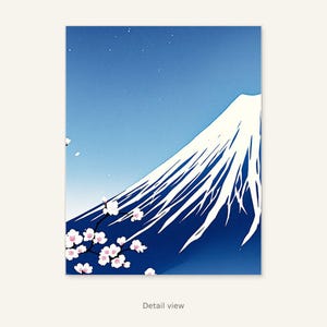 Mount Fuji Japanese Wall Art, Neutral Interior Art, Bedroom Wall Art, Ink Art Print, Chinese Ink Painting Print image 2