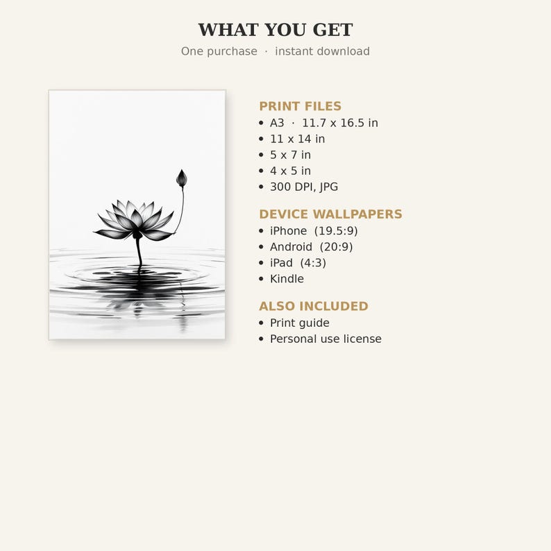 Lotus muurdecoratie, Chinoiserie decoratie, decoratie boven het bed, inktkunstprint, Chinese inkttekeningprint afbeelding 5