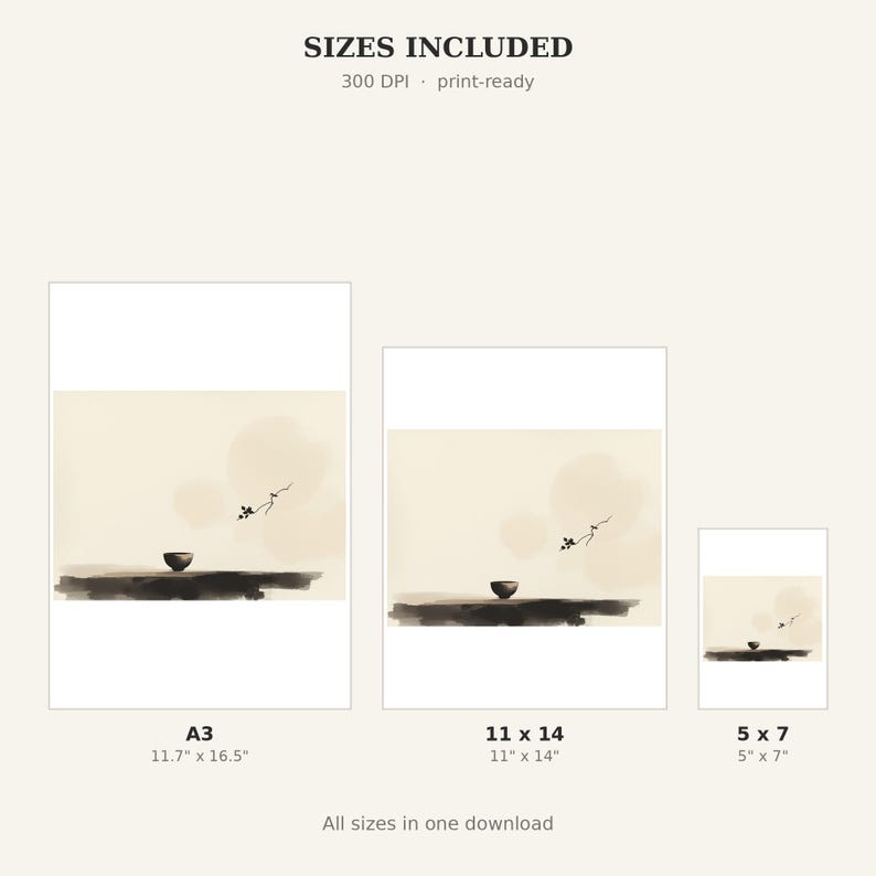 Tea Ceremony Wall Art, Asian Decor, Office Wall Art, Fine Art Print, Ink Wash Painting, Chinese Ink Painting Print image 4