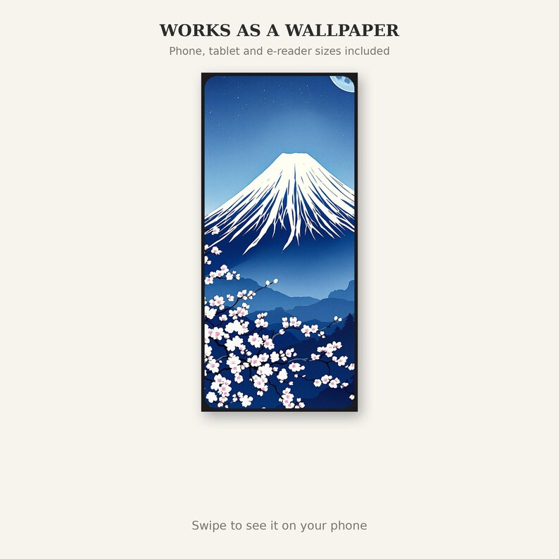 Mount Fuji Japanese Wall Art, Neutral Interior Art, Bedroom Wall Art, Ink Art Print, Chinese Ink Painting Print image 6