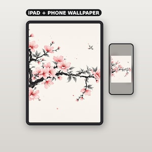 iPad Ink Wallpaper, Asian Decor, Gallery Wall Set, Digital Download, Chinese Ink Painting Print image 1