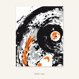 Koi Fish Art Print, Asian Gallery Art, Spa Wall Decor, Instant Download Art, Ink Wash Painting, Chinese Ink Painting Print image 2