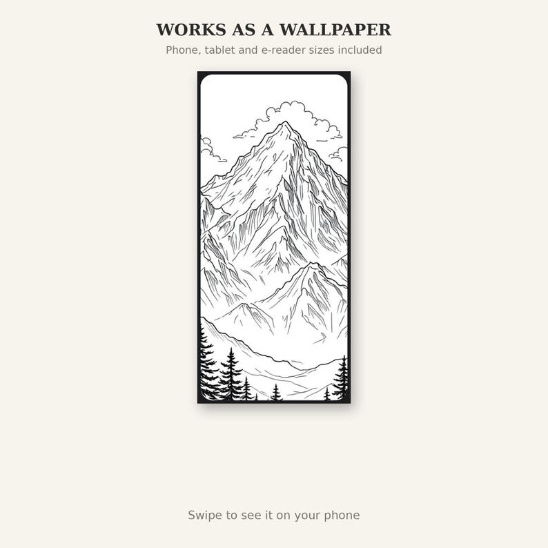 Arte mural de montaña, decoración japonesa, decoración para encima de la cama, arte de descarga instantánea, pintura a la tinta, impresión de pintura china a la tinta imagen 6