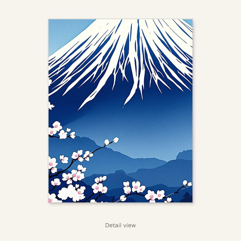 Mount Fuji Japanese Wall Art, Neutral Interior Art, Bedroom Wall Art, Ink Art Print, Chinese Ink Painting Print image 10
