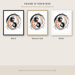 Koi Fish Ink Painting, Asian Gallery Art, Above Bed Decor, Fine Art Print, Chinese Ink Painting Print image 7