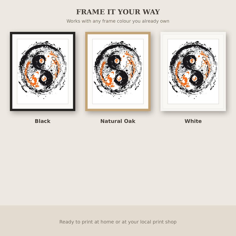 Koi Fish Ink Painting, Asian Gallery Art, Above Bed Decor, Fine Art Print, Chinese Ink Painting Print image 7