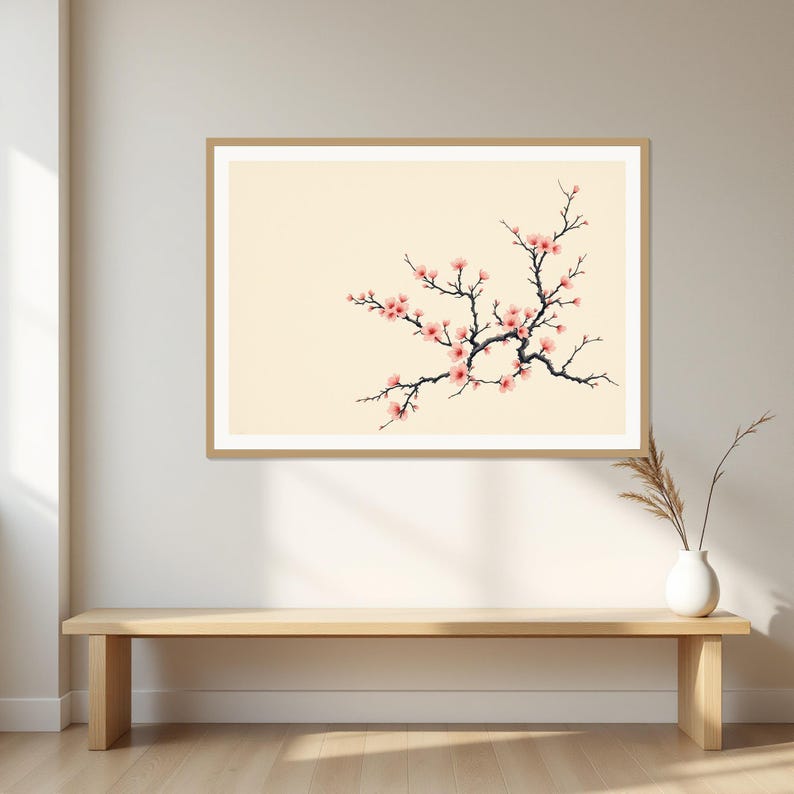 Ink Landscape Wallpaper + Wall Art, Chinoiserie Decor, Gallery Wall Set, Ink Painting Print, Chinese Ink Painting Print image 1