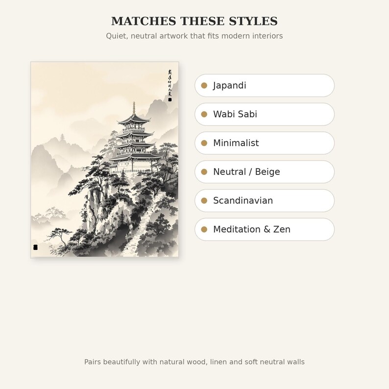 Set di 3 quadri asiatici a forma di pagoda, decorazione in stile Chinoiserie, set per parete galleria, download stampabile, pittura a inchiostro, stampa di pittura a inchiostro cinese immagine 1
