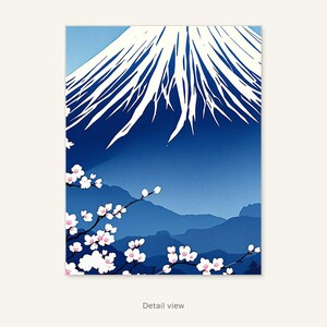 Affiche japonaise du Mont Fuji, art zen, décoration de salon, estampe à l'encre, estampe chinoise à l'encre image 10