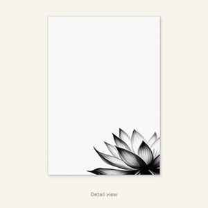 Lotus muurdecoratie, Chinoiserie decoratie, decoratie boven het bed, inktkunstprint, Chinese inkttekeningprint afbeelding 2