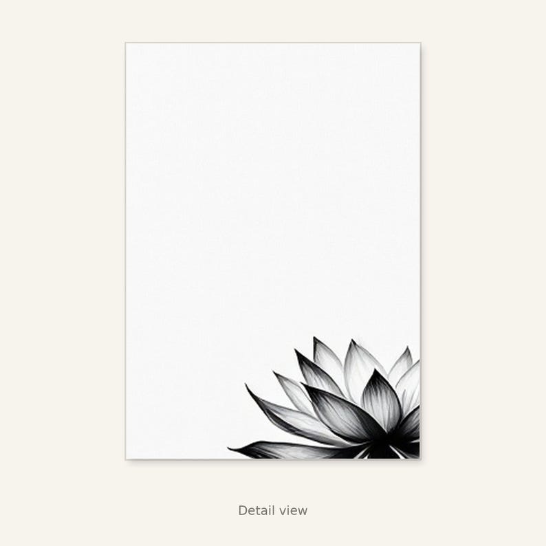Lotus muurdecoratie, Chinoiserie decoratie, decoratie boven het bed, inktkunstprint, Chinese inkttekeningprint afbeelding 2