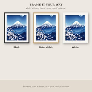 Mount Fuji Japanese Wall Art, Neutral Interior Art, Bedroom Wall Art, Ink Art Print, Chinese Ink Painting Print image 7