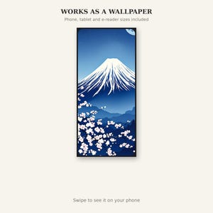 Affiche japonaise du Mont Fuji, art zen, décoration de salon, estampe à l'encre, estampe chinoise à l'encre image 6