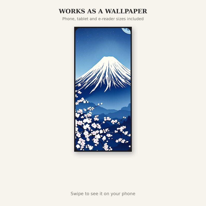 Affiche japonaise du Mont Fuji, art zen, décoration de salon, estampe à l'encre, estampe chinoise à l'encre image 6