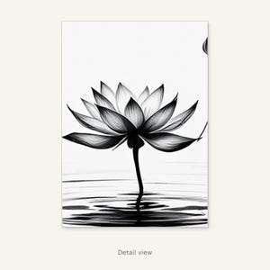 Lotus muurdecoratie, Chinoiserie decoratie, decoratie boven het bed, inktkunstprint, Chinese inkttekeningprint afbeelding 10