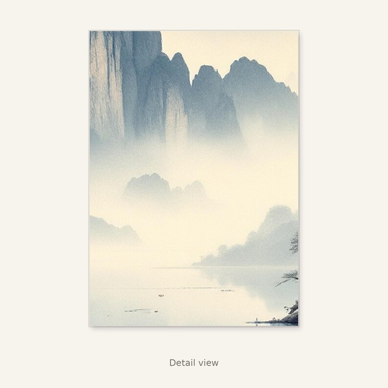 Pavilion Printable Art, Zen Gallery Art, Bedroom Wall Art, Instant Download Art, Ink Wash Painting, Chinese Ink Painting Print image 10