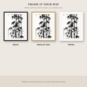 Bamboo Art Print, Wabi Sabi Decor, Gallery Wall Set, Printable Download, Ink Wash Painting, Chinese Ink Painting Print image 7