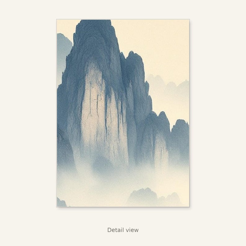 Pavilion Printable Art, Zen Gallery Art, Bedroom Wall Art, Instant Download Art, Ink Wash Painting, Chinese Ink Painting Print image 2