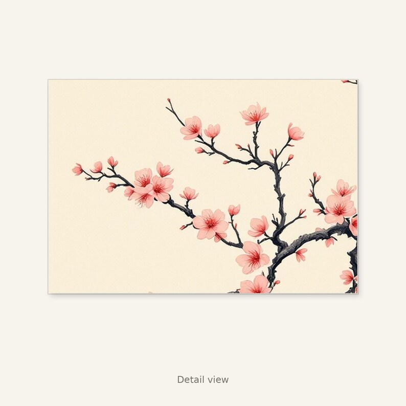 Cadre photo « Fleurs de prunier », estampe orientale, décoration murale pour bureau, art numérique, peinture à l'encre, reproduction de peinture chinoise à l'encre. image 10