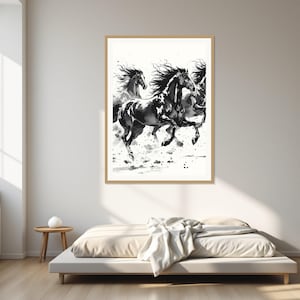 Fondo de pantalla con tinta para iPad, arte de pared neutro, decoración para encima de la cama, descarga digital. imagen 1