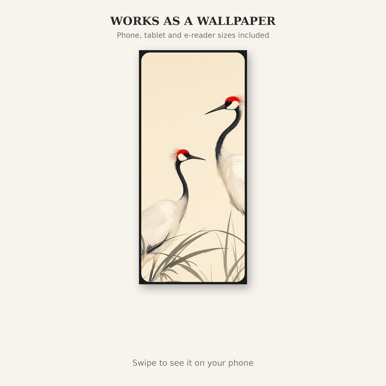 White Crane Wall Decor, Asian Print, Spa Wall Decor, Ink Art Print, Chinese Ink Painting Print image 6