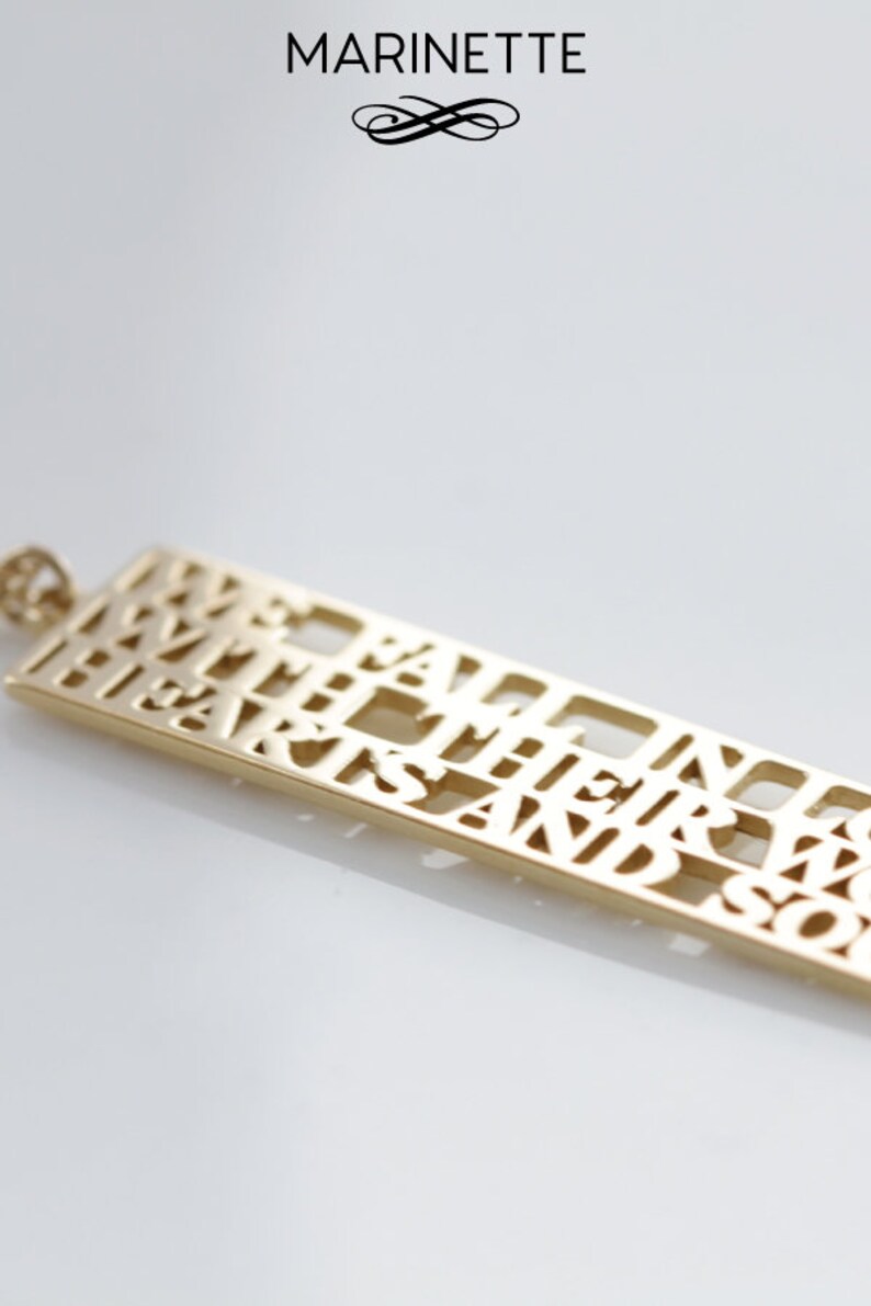 MarinetteJewelry – Collier citation ou mantra – Or massif 14 carats MarinetteJewelry – Collier citation ou mantra – Or massif 14 carats