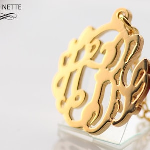 Solid 14K Gold monogram necklace - 5/8 inch