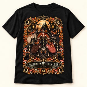 Halloween Witches Club Shirt, Witch Coven Graphic Tee, Vintage Spooky Season T-Shirt, Witch Friends Gift