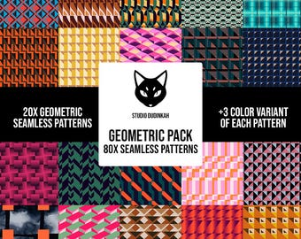 Geometrisches, nahtloses Musterpaket / Bundle – Textilien, Digitalpapiere, Tapeten, Geschenkpapier, Geschenkpapier, Schreibwaren