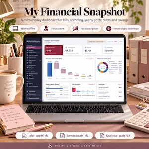 Budget Planner App Offline Monthly Budget Dashboard Debt Payoff Tracker Sinking Funds Bill Calendar Net Worth Tracker No Subscription HTML