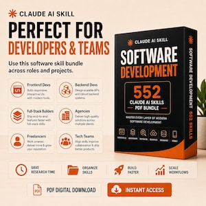 Paquete de habilidades de IA de Claude para desarrolladores / 552 ejercicios de codificación y DevOps (descarga en PDF)