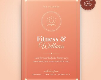 Fitness and Wellness Planner Printable PDF, Workout and Meal Planner, Habit Tracker and Mindfulness Journal for Women, Instant Download