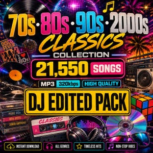 Collection de musique classique des années 70 à 2000 – 21 550 titres (MP3 320 kbps) (Téléchargement numérique) Pack édité par DJ