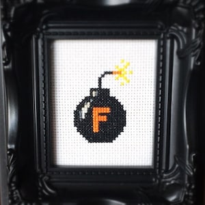 Cheeky F Bomb Cross Stitch Pattern Printable PDF Immediate Download from Etsy Funny Humor image 1