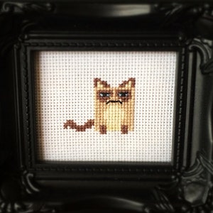 Grumpy Cat Cross Stitch Pattern Kawaii Version Printable PDF Immediate Download from Etsy Tarder Sauce Cute Kitten image 1