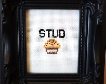 Cheeky Stud Muffin Cross Stitch Pattern (Printable PDF) - Immediate Download from Etsy