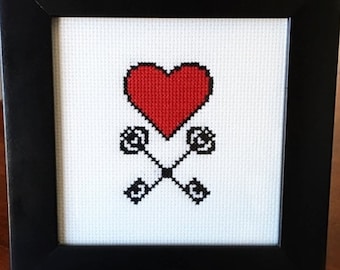 Heart of Arms Printable Cross Stitch Pattern ( Printable PDF ) - Immediate Download from Etsy - Red Love Unique Needle Craft