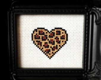 Leopard Heart Cross Stitch PDF Pattern - Immediate Download from Etsy - Sugar Stitch