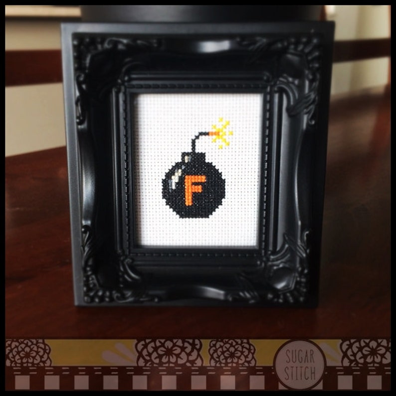 Cheeky F Bomb Cross Stitch Pattern Printable PDF Immediate Download from Etsy Funny Humor image 1