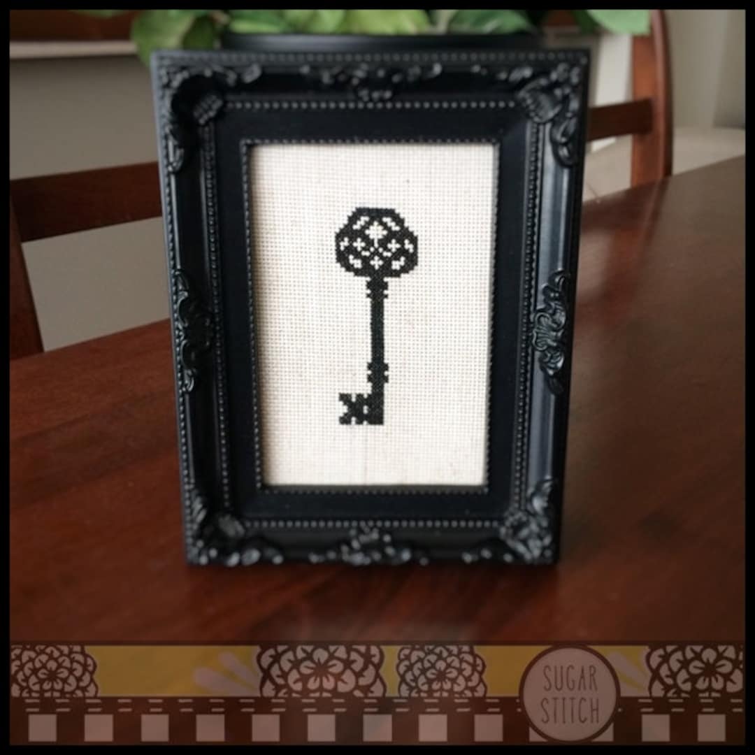Vintage Key 1 Printable Cross Stitch Pattern PDF Immediate Download