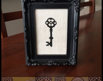 Vintage Key 3 Printable Cross Stitch Pattern (PDF) - Immediate Download from Etsy - Unique Design Needle Craft SugarStitch